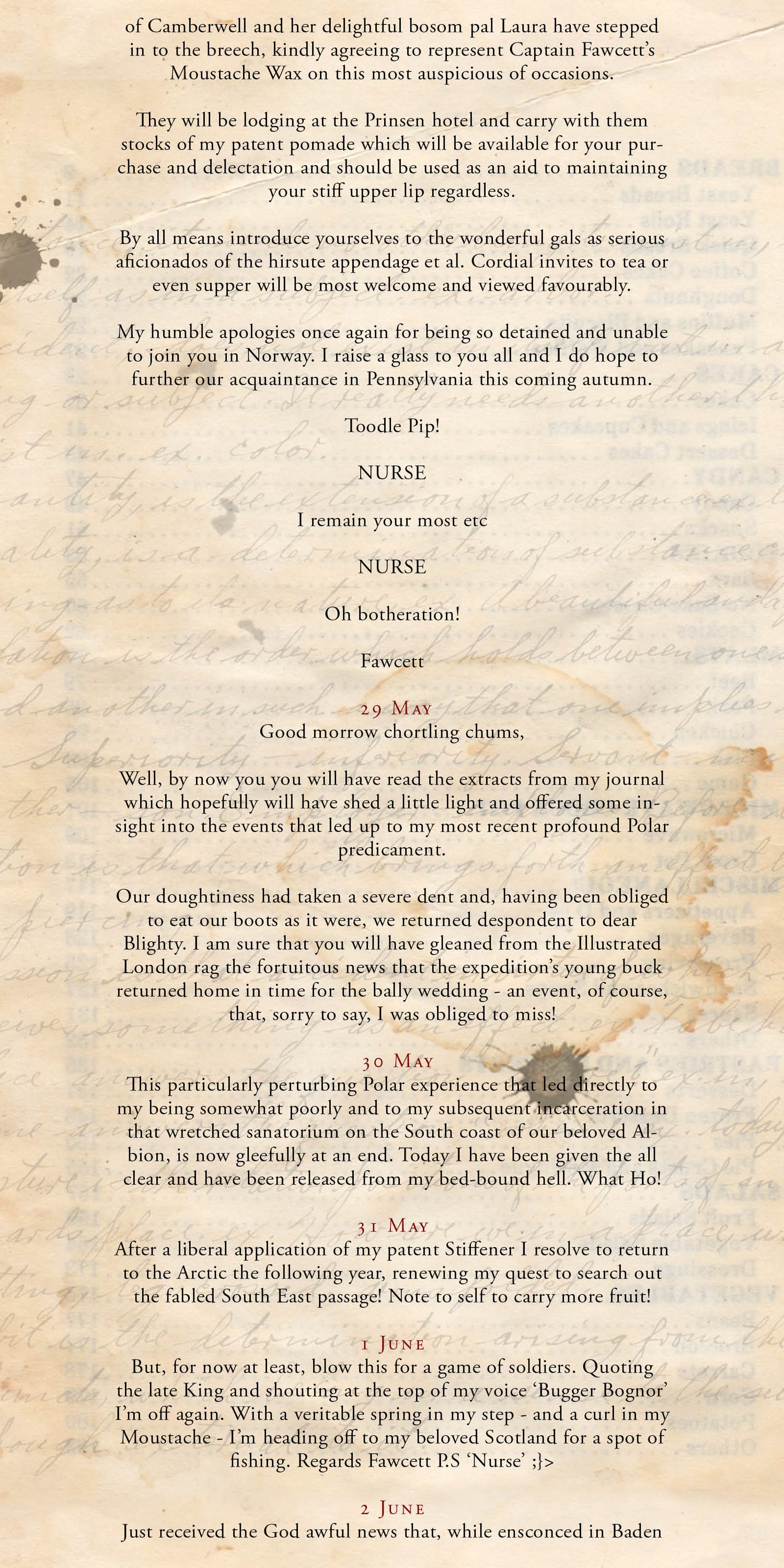 Captain Fawcett's journal