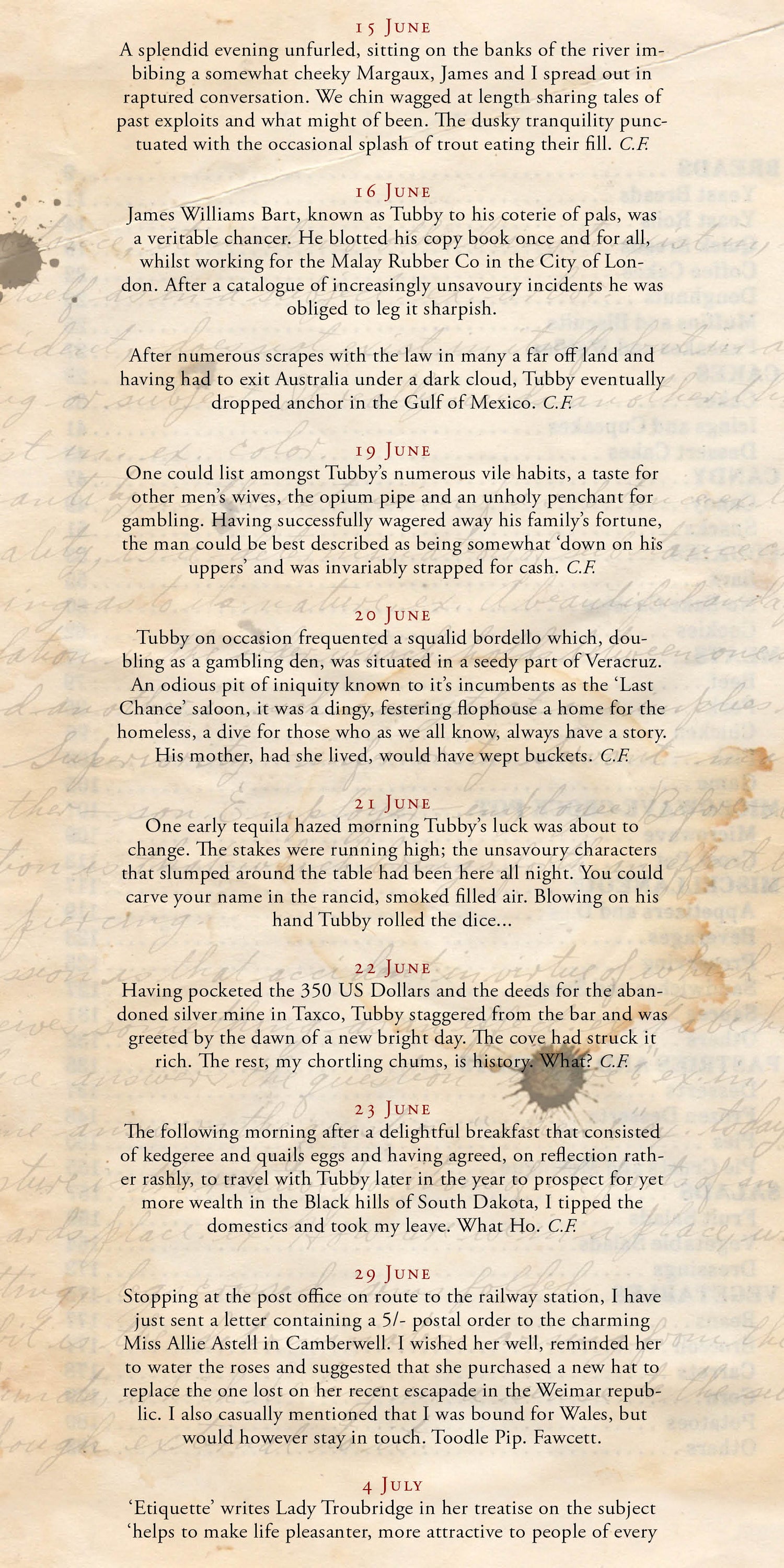 Captain Fawcett's journal