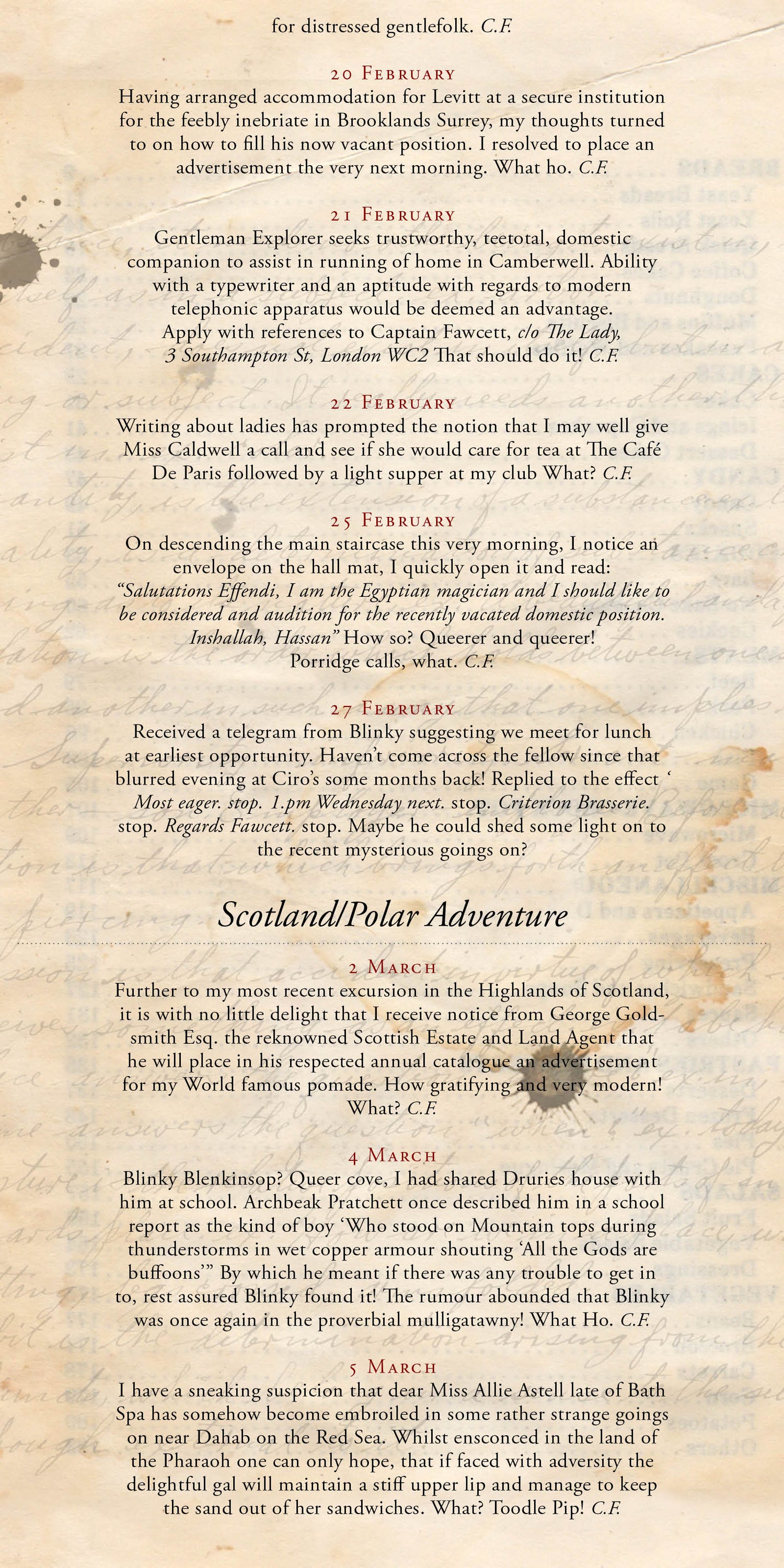 Captain Fawcett's journal