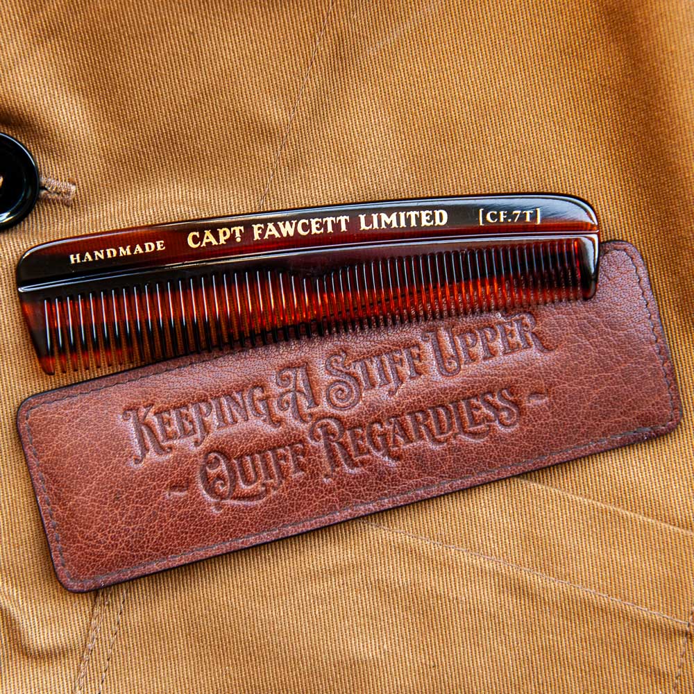 Captain Fawcett Hair Comb with Leather Case