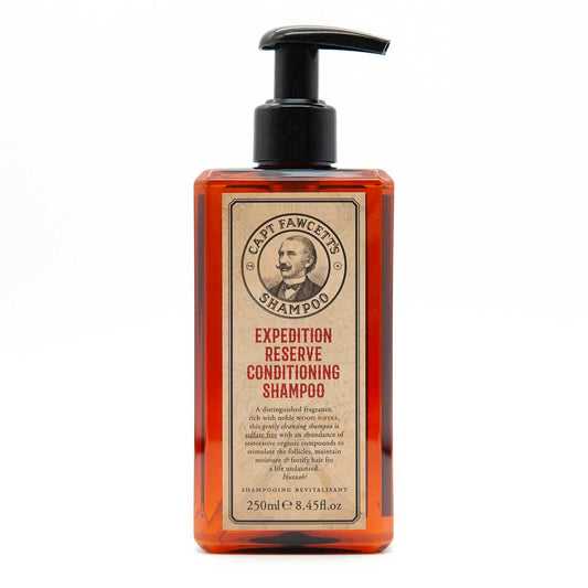 Bottle of Captain Fawcett's Expedition Reserve Consitioning Shampoo