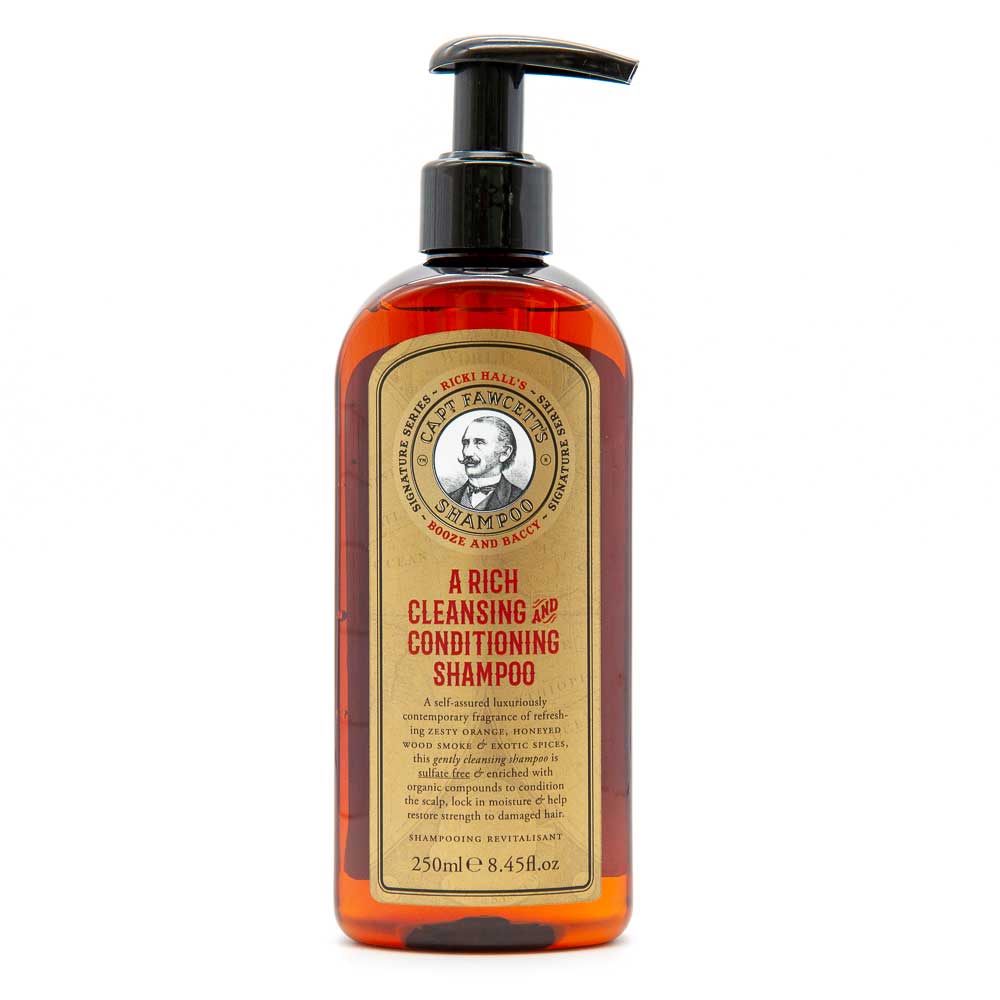 Bottle of Captain Fawcett's Rich Cleansing Conditioning Shampoo