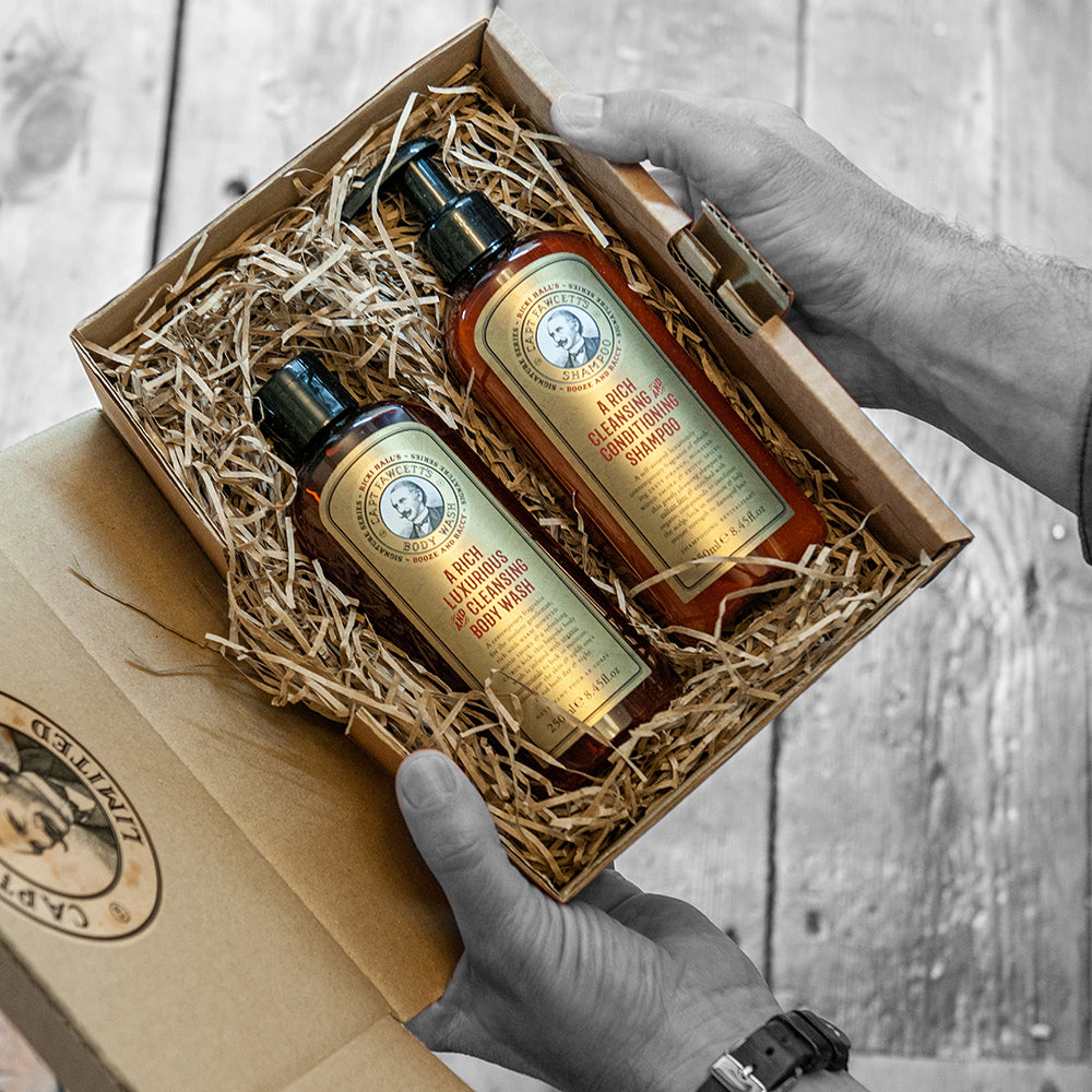 Captain Fawcett's Ricki Hall Booze & Baccy Shampoo & Body Wash Gift Set